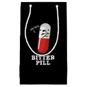 Bitter Pill Funny Medicine Pun Dark BG Klein Cadeauzakje (Voorkant)