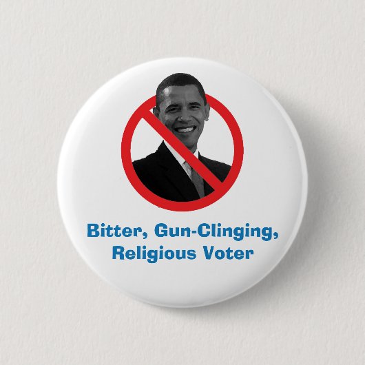 Bitter, Pistool-klingend, religieuze kiezer. Ronde Button 5,7 Cm (Voorkant)