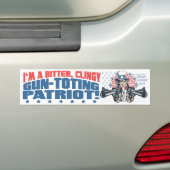 Bitter, Pistool-Toting Patriot Oom Sam Gear Bumpersticker (Op auto)