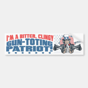 Bitter, Pistool-Toting Patriot Oom Sam Gear Bumpersticker