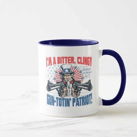 Bitter, Pistool-Toting Patriot Oom Sam Gear Mok (Rechts)