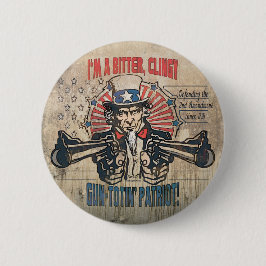 Bitter, Pistool-toting-patriot Ronde Button 5,7 Cm