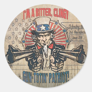Bitter, Pistool-toting-patriot Ronde Sticker