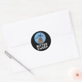 Bitter Sweep Funny Bitterzoete Broom Pun Dark BG Ronde Sticker (Envelop)