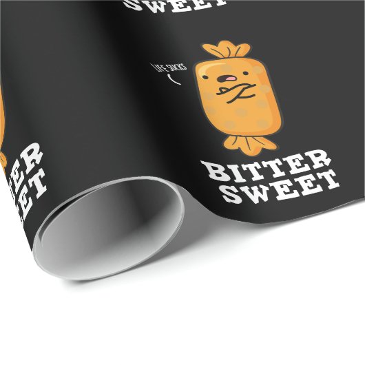 Bitter Sweet Funny Snoep Pun Dark BG Cadeaupapier (Rol Hoek)