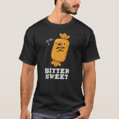 Bitter Sweet Funny Snoep Pun Dark BG T-shirt (Voorkant)
