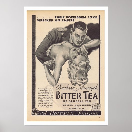 Bitter Tea of General Yen film Barbara Stanwyck Poster (Voorkant)