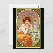 Bitter van Bechers - Alfons Mucha Art Nouveau Briefkaart (Voorkant / Achterkant)
