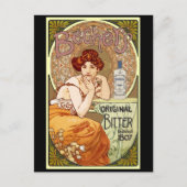 Bitter van Bechers - Alfons Mucha Art Nouveau Briefkaart (Voorkant)