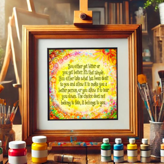  bittere of betere gele inspirativiteit foto afdruk