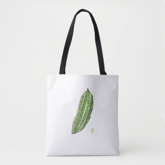 Bittermeloen Stevig Geborsteld Polyester Schouder Tote Bag (Voorkant)