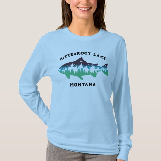Bitterroot Lake Montana dames met lange mouwen T-shirt (Voorkant)