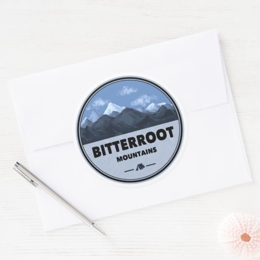 Bitterroot Mountains Camping Ronde Sticker (Envelop)