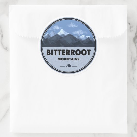 Bitterroot Mountains Camping Ronde Sticker (Tas)
