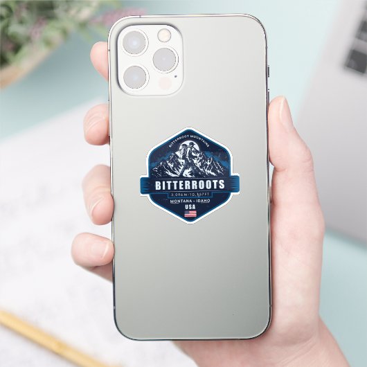 Bitterroot Mountains Wandelbadge Sticker (Telefoon)