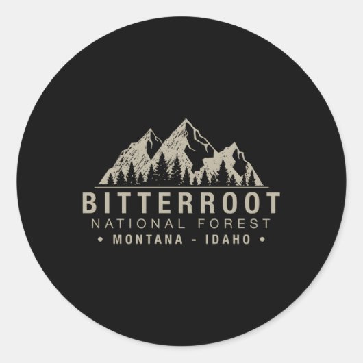 Bitterroot Nationaal Bos Montana Idaho Ronde Sticker (Voorkant)
