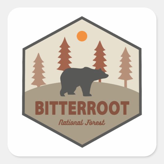 Bitterroot National Forest Beer Vierkante Sticker (Voorkant)