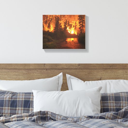 Bitterroot National Park Forest Fire Canvas Afdruk (Insitu (Slaapkamer))