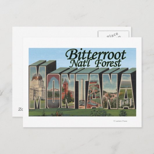 Bitterroot Nat'l Forest, Montana Briefkaart (Voorkant / Achterkant)