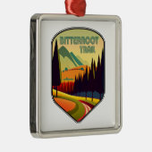 Bitterroot Trail Montana Kleuren Metalen Ornament (Rechts)