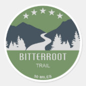 Bitterroot trail ronde sticker (Voorkant)
