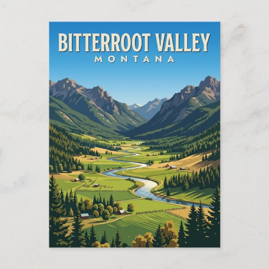 Bitterrootvallei Montana Briefkaart (Voorkant)