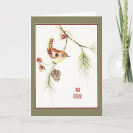 Bitterzoet--Het Winterkoninkje van Carolina. De Feestdagen Kaart