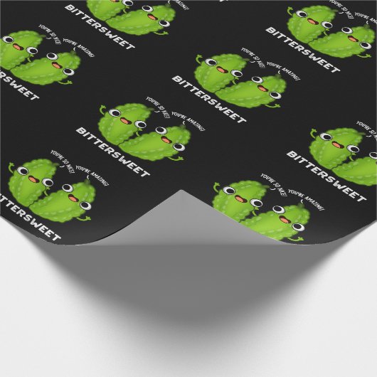 Bitterzoete Funny Bitter Gourd Pun Dark BG Cadeaupapier (Hoek)