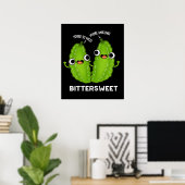 Bitterzoete Funny Bitter Gourd Pun Dark BG Poster (Thuiskantoor)