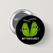 Bitterzoete Funny Bitter Gourd Pun Dark BG Ronde Button 5,7 Cm (Voorkant /achterkant)