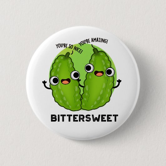 Bitterzoete Funny Bitter Gourd Pun Ronde Button 5,7 Cm (Voorkant)