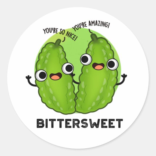 Bitterzoete Funny Bitter Gourd Pun Ronde Sticker (Voorkant)
