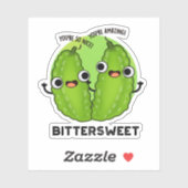 Bitterzoete Funny Bitter Gourd Pun Sticker (Vel)