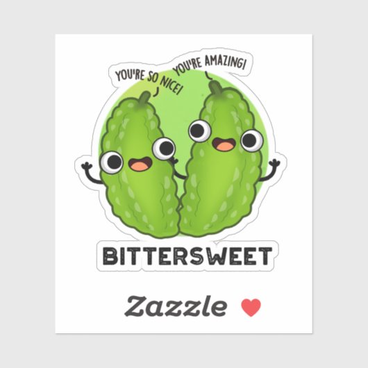 Bitterzoete Funny Bitter Gourd Pun Sticker (Vel)