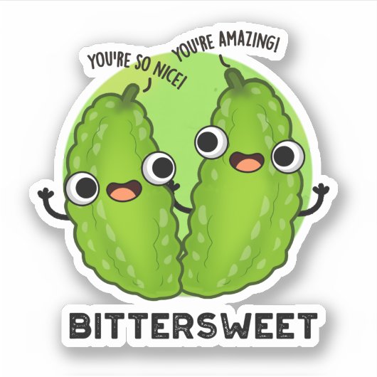 Bitterzoete Funny Bitter Gourd Pun Sticker (Voorkant)