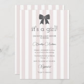 Bitty Bow Het is een meisje Baby shower Kaart (Voorkant / Achterkant)