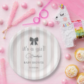 Bitty Bow Het is een meisje Baby shower Papieren Bordje (Feest)