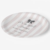 Bitty Bow Het is een meisje Baby shower Papieren Bordje (Gekanteld)