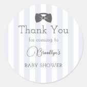 Bitty Bow Oh Boy Baby shower Bedankt Ronde Sticker (Voorkant)