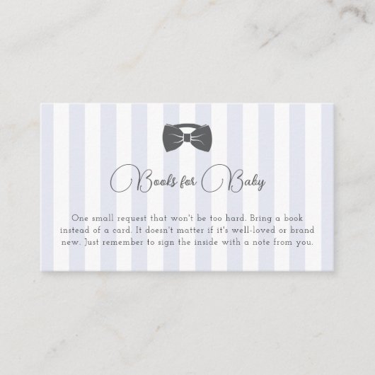 Bitty Bow Oh Boy Baby shower Boeken voor Baby Informatiekaartje (Voorkant)