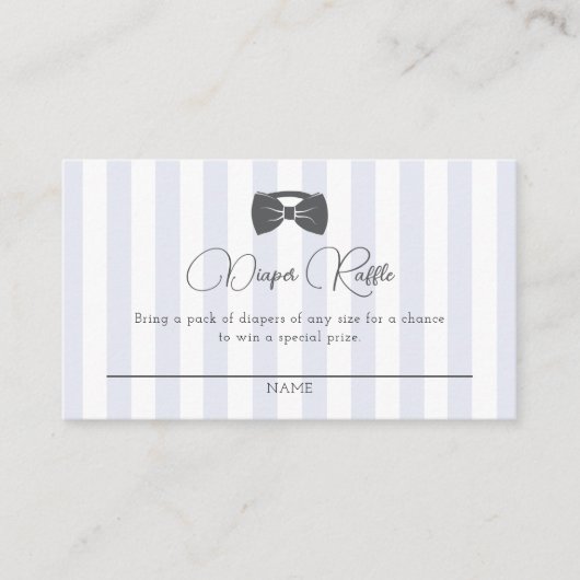 Bitty Bow Oh Boy Baby shower Luier Raffle Informatiekaartje (Voorkant)