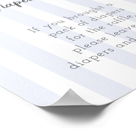 Bitty Bow Oh Boy Baby shower Luierteken Poster (Hoek)