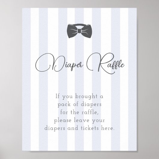 Bitty Bow Oh Boy Baby shower Luierteken Poster (Voorkant)