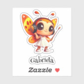 Bitty Butterfly Gepersonaliseerde Vinyl Sticker (Vel)