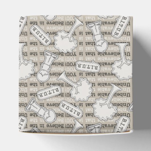 BITUB-patroon (geloof in het ongelooflijke) Bedankdoosjes (Bovenkant)