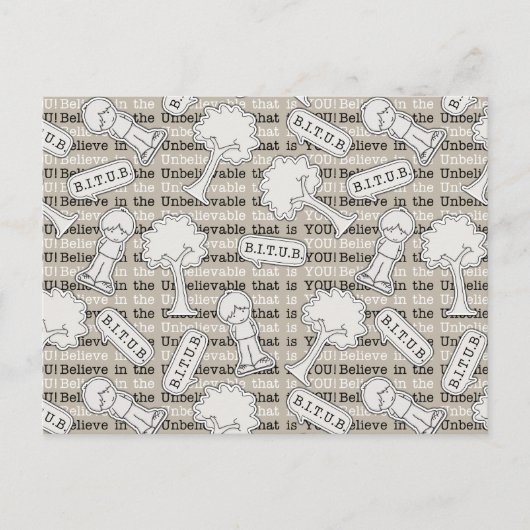 BITUB-patroon (geloof in het ongelooflijke) Briefkaart (Voorkant)