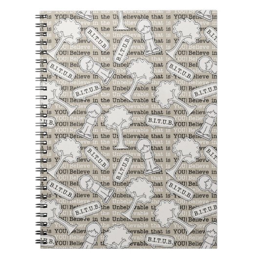 BITUB-patroon (geloof in het ongelooflijke) Notitieboek (Voorkant)