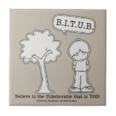 BITUB-patroon (geloof in het ongelooflijke) Tegeltje (Voorkant)