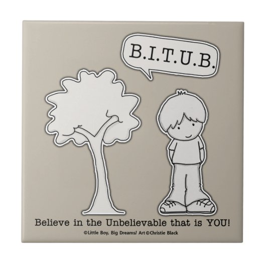 BITUB-patroon (geloof in het ongelooflijke) Tegeltje (Voorkant)
