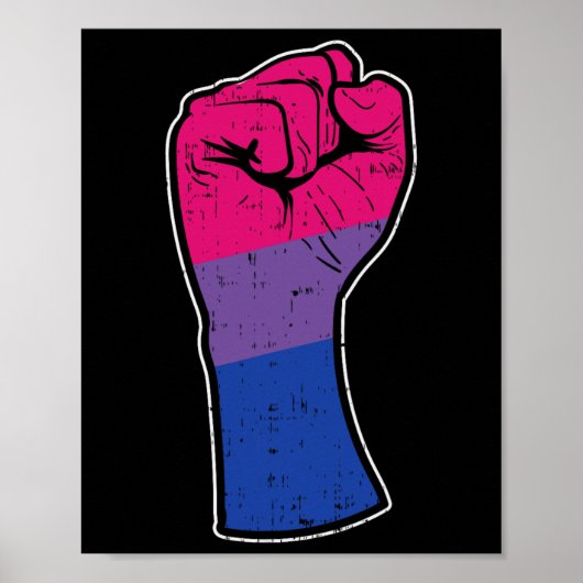 Biual First BI Pride Flag Support Resist Rights LG Poster (Voorkant)